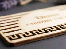 Business card with engraving. Plywood business card. Product Image 4
