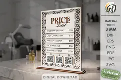 Business Sign Laser Cut. Standing Decor. Price List Sign SVG Product Image 1