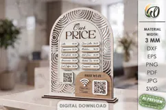 Business Sign Laser Cut. Standing Decor. Price List Sign SVG Product Image 1