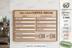 Business Sign Laser Cut. Wall Decor. Cafe Menu Board SVG Product Image 1