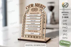 Business Sign Laser Cut. Standing Decor. Menu Board SVG Product Image 1