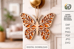 3D Butterfly Laser Cut. Door Knob Hanger SVG Product Image 1