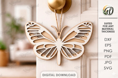 3D Butterfly Laser Cut. Door Knob Hanger SVG Product Image 1