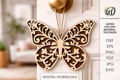 3D Butterfly Laser Cut. Door Knob Hanger SVG Product Image 1