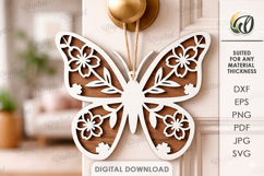 3D Butterfly Laser Cut. Door Knob Hanger SVG Product Image 1