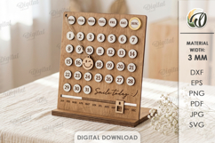 Perpetual Calendar Laser Cut. Desk Calendar SVG Product Image 1