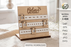 Perpetual Calendar Laser Cut. Desk Calendar SVG Product Image 1