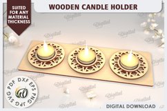 Wooden Candle Holders Laser Cut Bundle. Home Decor SVG Product Image 3