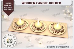 Wooden Candle Holders Laser Cut Bundle. Home Decor SVG Product Image 6