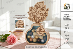 3D Candy holder vase Laser Cut. Mother's day gift SVG Product Image 1