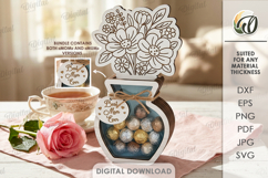 3D Candy holder vase Laser Cut. Mother's day gift SVG Product Image 1