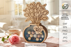 3D Candy holder vase Laser Cut. Mother's day gift SVG Product Image 1
