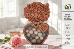 3D Candy holder vase Laser Cut. Mother's day gift SVG Product Image 1