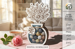 3D Candy holder vase Laser Cut. Mother's day gift SVG Product Image 1