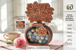 3D Candy holder vase Laser Cut. Mother's day gift SVG Product Image 1
