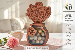 3D Candy holder vase Laser Cut. Mother's day gift SVG Product Image 1