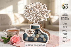 3D Candy holder vases Bundle Laser Cut. Mother's day gift Product Image 13