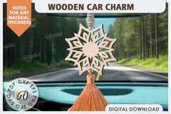 Christian Car Charm Laser Cut. Wood Car Charm. Religious SVG Product Image 1