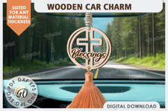 Christian Car Charm Laser Cut. Wood Car Charm. Religious SVG Product Image 1