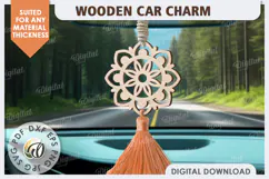Christian Car Charm Laser Cut. Wood Car Charm. Religious SVG Product Image 1
