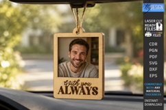 Car Photo Hanger Laser Cut | Car Mirror Ornament | Gift Idea Product Image 1