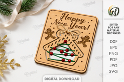 Christmas Card With Ornament Laser Cut. Christmas SVG Product Image 1