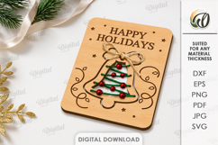 Christmas Card With Ornament Laser Cut. Christmas SVG Product Image 1