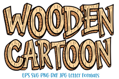 Wooden Cartoon Letters Doodle Font Lettering Log ABC SVG PNG by Squeeb Creative