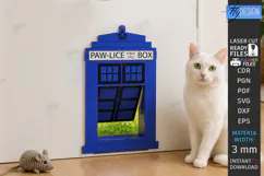 Wooden Cat Portal Door Laser Cut | Interior Cat Door Frame Product Image 1