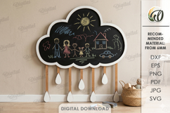 Kids Chalkboard Laser Cut. Kids Drawing Board SVG Product Image 1
