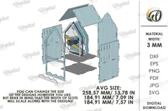 Wooden Children's House Box Laser Cut. Kid's Storage Box SVG Product Image 2