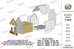 Wooden Children's House Box Laser Cut. Kid's Storage Box SVG Product Image 3