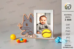 Cute Baby Photo Frame Laser Cut. Kids Dog Frame Svg Product Image 1