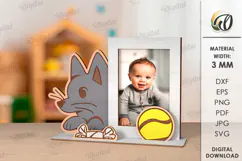 Cute Baby Photo Frame Laser Cut. Kids Dog Frame Svg Product Image 2