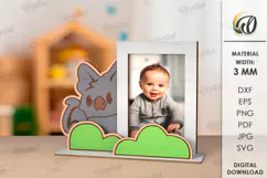 Cute Baby Photo Frame Laser Cut. Kids Bat Frame Svg Product Image 2