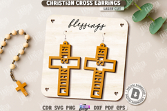 Christian Cross Earrings Laser Cut|Pendant Earrings|Jewelry Product Image 1