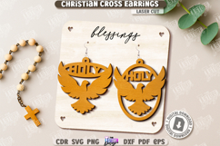 Christian Cross Earrings Laser Cut|Pendant Earrings|Jewelry Product Image 1