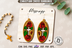 Christian Cross Earrings Laser Cut|Pendant Earrings|Jewelry Product Image 1