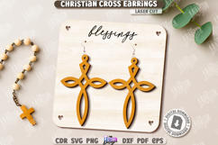 Christian Cross Earrings Laser Cut|Pendant Earrings|Jewelry Product Image 1