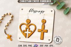 Christian Cross Earrings Laser Cut|Pendant Earrings|Jewelry Product Image 1