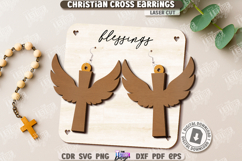 Christian Cross Earrings Laser Cut|Pendant Earrings|Jewelry Product Image 1