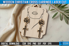 Christian Cross Earrings Laser Cut Bundle | Pendant Earrings Product Image 9