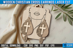 Christian Cross Earrings Laser Cut Bundle | Pendant Earrings Product Image 11