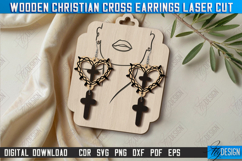 Christian Cross Earrings Laser Cut|Pendant Earrings| Jewelry Product Image 1