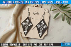 Christian Cross Earrings Laser Cut|Pendant Earrings| Jewelry Product Image 1