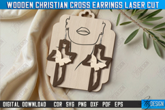 Christian Cross Earrings Laser Cut Bundle | Pendant Earrings Product Image 5
