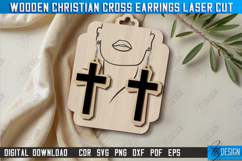 Christian Cross Earrings Laser Cut Bundle | Pendant Earrings Product Image 8