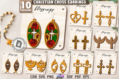 Christian Cross Earrings Laser Cut Bundle|Christian Symbols Product Image 1