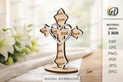 3D Christian Cross Laser Cut. Christian Stand Decor SVG Product Image 1