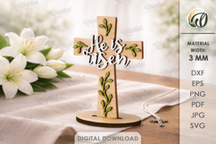 3D Christian Cross Laser Cut. Christian Stand Decor SVG Product Image 1